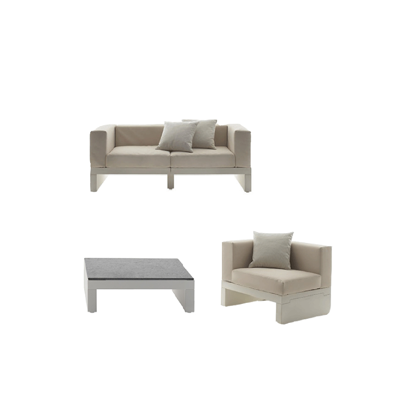Hour Sofa Pouf and Table by Serralunga Furniture Tables